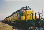 CNW 6886 poses at Johnson Street (Monona Yard) on the point of the 1994 CWM Circus Train